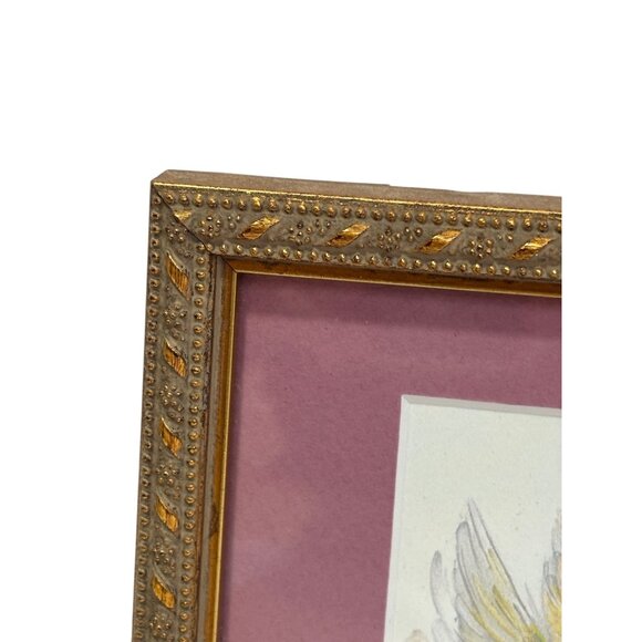 Vintage Gold Ornate Frame Hummingbird Artwork Matted Print - Picture 2 of 10